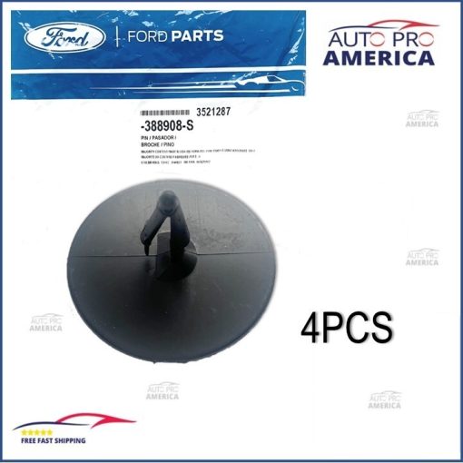 Ford Hood Insulation Pad Clips-Fits 1/4" Hole- 1-3/4" Diameter-388908S (4pc) OEM