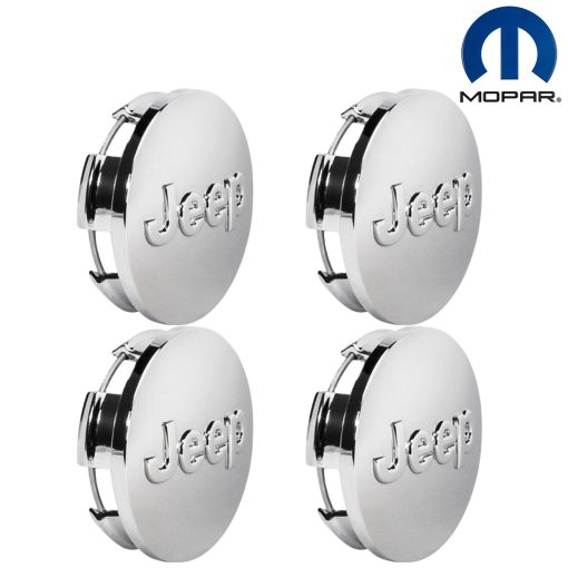 OEM Mopar 2005-2021 Jeep CHROME Center Caps 55mm 2 3/16" 5HT59SZ0AC 4pcs SET