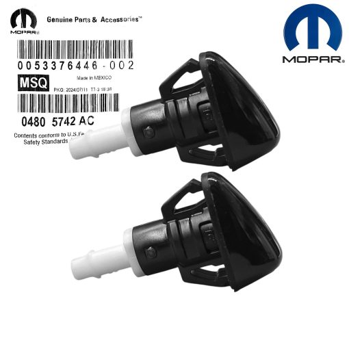 Mopar Chrysler Dodge Ram Windshield Washer Nozzle 4805742AC SET GENUINE OEM NEW