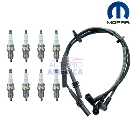 OEM MOPAR Jeep Dodge 3.7L Magnum V6 ENGINE IGNITION CABLE & 8 SPARK PLUGS 08-12