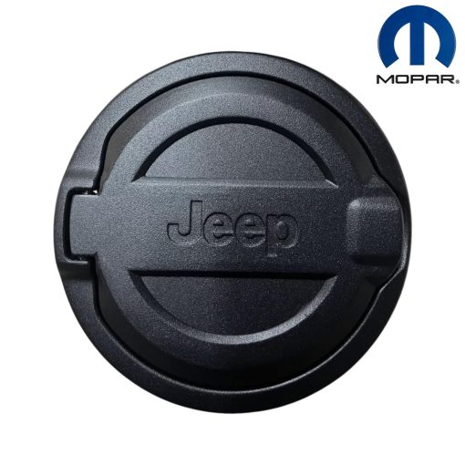 82215123AB Fuel Door Black Powdercoated Aluminum 2018-2025 Jeep Wrangler JL OEM