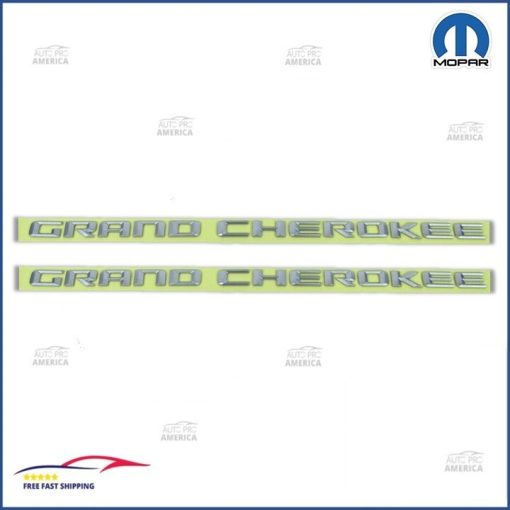 (2) Genuine OEM Mopar 2014-2023 JEEP GRAND CHEROKEE Door Emblem Metallic Silver