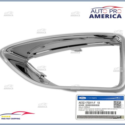 NEW OEM FORD 2010-11-2012 Fusion Front DRIVER Fog Lamp Bezel Chrome AE5Z17E811F