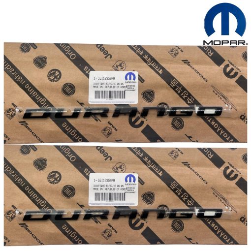 2014-2022 DODGE DURANGO GLOSS BLACK EMBLEM NAMEPLATE BADGE (2pcs) SET OEM NEW