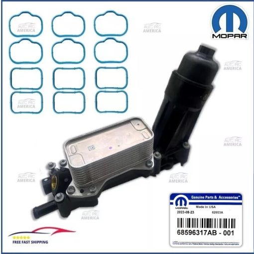 2014-2023 Mopar Engine Oil Filter Housing + Gaskets 68596317AB Genuine OEM Mopar