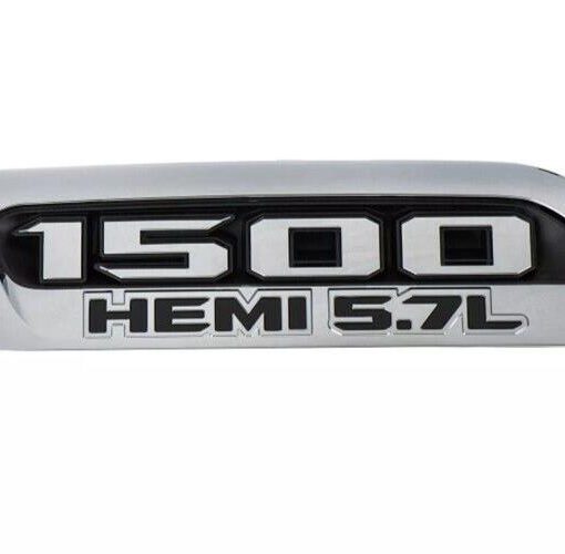 Mopar DRIVER LEFT Chrome Hood Bezel "HEMI 5.7L" RAM 1500 2019-2024 OEM NEW