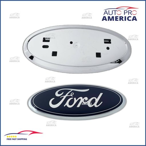 OEM 2007-2014 Ford Edge Flex Taurus X Front Grille Emblem + Emblem Base SET NEW
