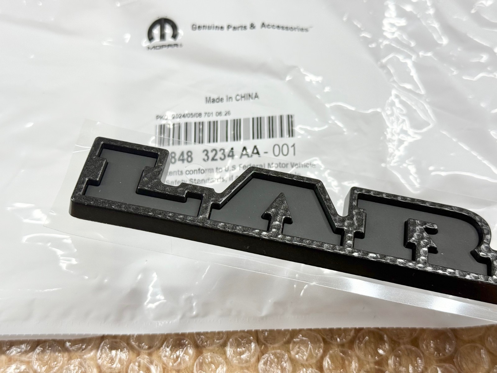LARAMIE TAILGATE EMBLEM 2019-2027 RAM 1500 NAMEPLATE BADGE OEM MOPAR 68483234AA