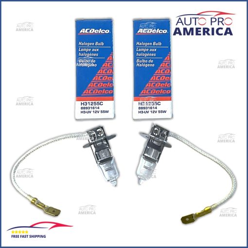 GM ACDELCO H3 Headlight Halogen Bulb 12V 55w 55W Bulbs 88931614 2pcs OEM NEW