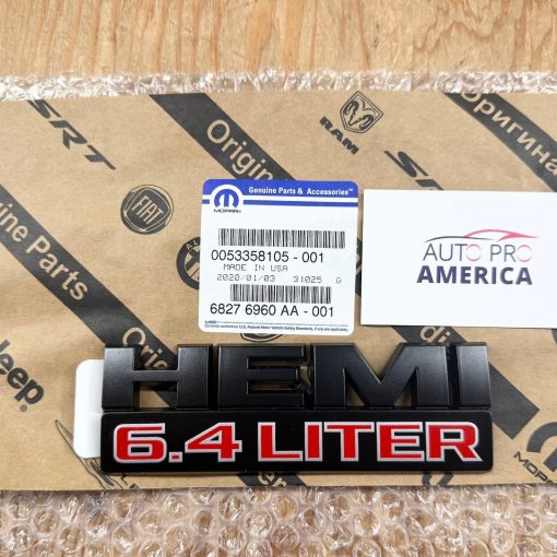 6.4L HEMI EMBLEM NAMEPLATE 2015-2018 DODGE RAM 2500 3500 MOPAR OEM 68276960AA