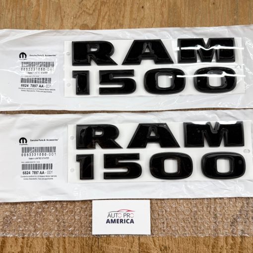 2013-2019 DODGE RAM 1500 BLACK "RAM 1500" DOOR EMBLEM NAMEPLATE SET OEM MOPAR