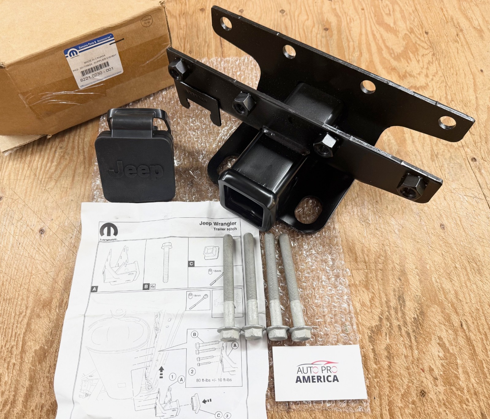 TOW TRAILER HITCH KIT RECEIVER 2007-2018 Jeep Wrangler JK MOPAR OEM GENUINE