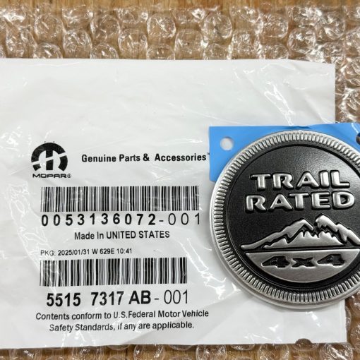 BLACK & SILVER TRAIL RATED 4x4 EMBLEM WRANGLER GRAND CHEROKEE LIBERTY OEM MOPAR