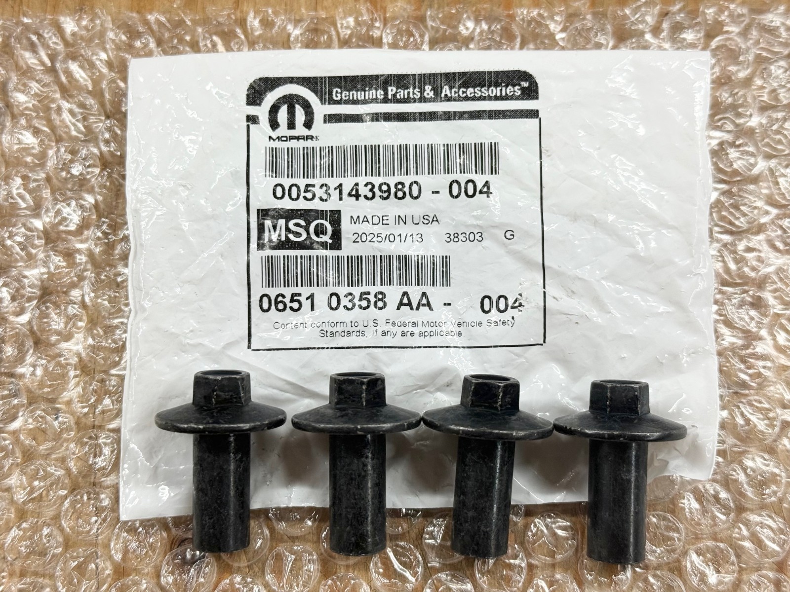HEX NUTS for 07-18 JEEP WRANGLER JK (M6X1.00X24.00) GENUINE MOPAR 6510358AA OEM