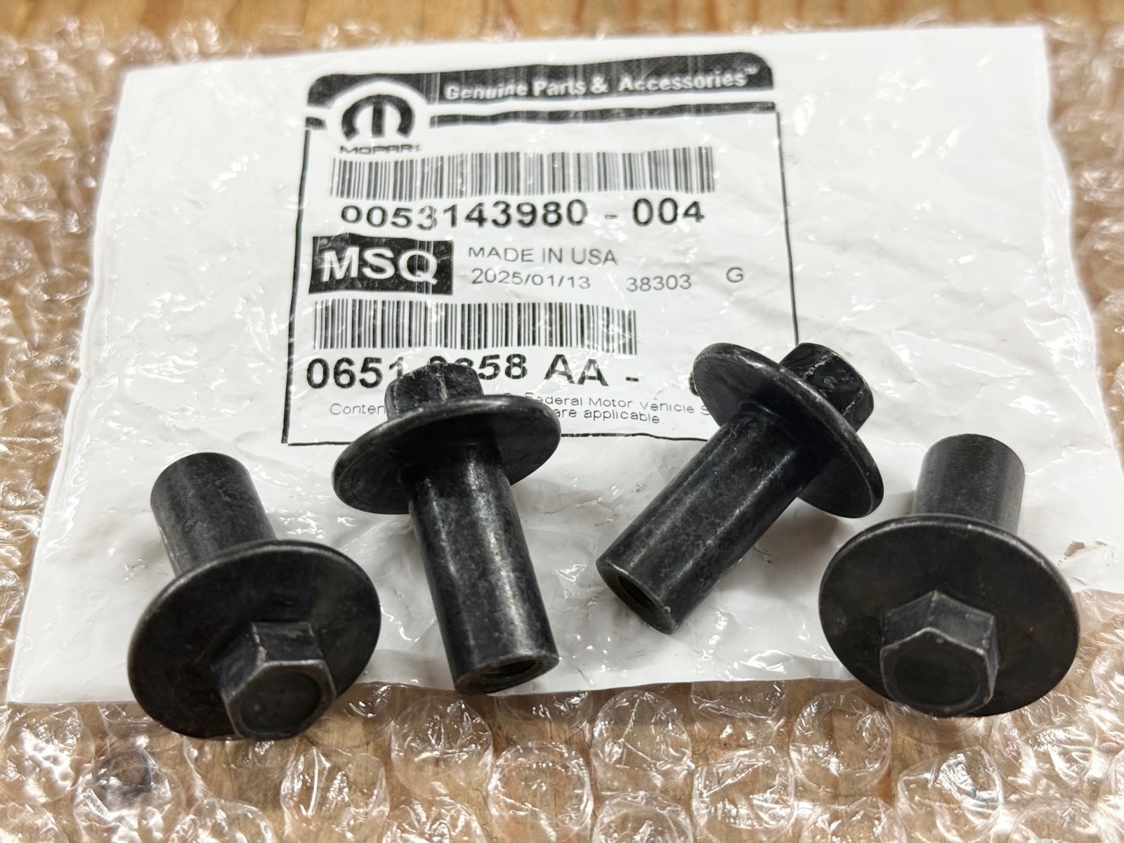 HEX NUTS for 07-18 JEEP WRANGLER JK (M6X1.00X24.00) GENUINE MOPAR 6510358AA OEM