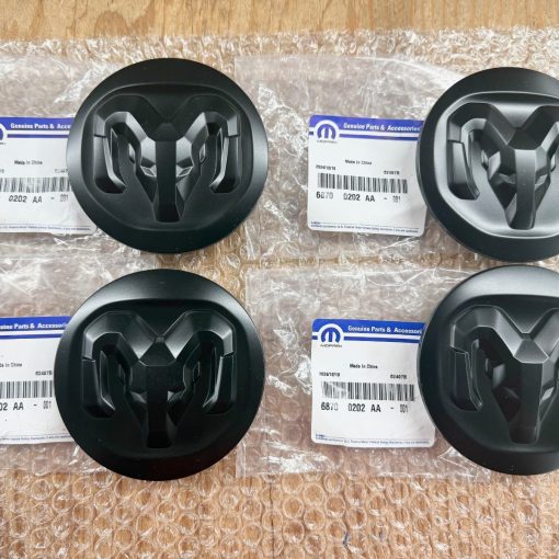 MATTE BLACK WHEEL CENTER CAPS for 2019-2026 DODGE RAM 2500 3500 GENUINE OE MOPAR