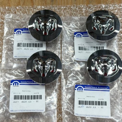 CHROME CENTER CAPS for 2019-2026 RAM 1500 & PROMASTER OEM MOPAR 6KF18SZ0AA 4pcs