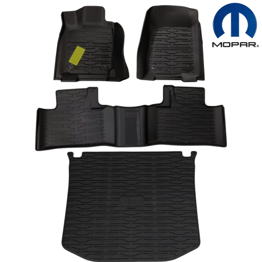 All Weather Mats 1st & 2nd Row + Trunk 2016-2022 Jeep Grand Cherokee OEM Mopar