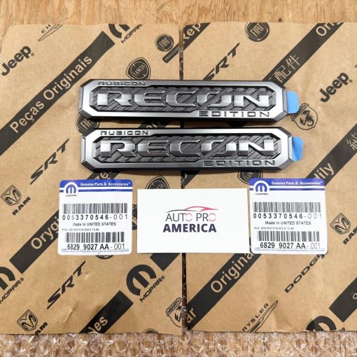 JEEP WRANGLER RUBICON RECON EDITION EMBLEM BADGE OEM MOPAR 68299027AA 2pcs SET