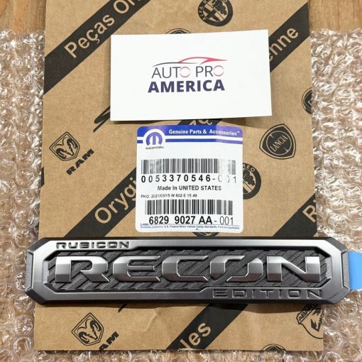 JEEP WRANGLER RUBICON RECON EDITION EMBLEM BADGE OEM MOPAR 68299027AA