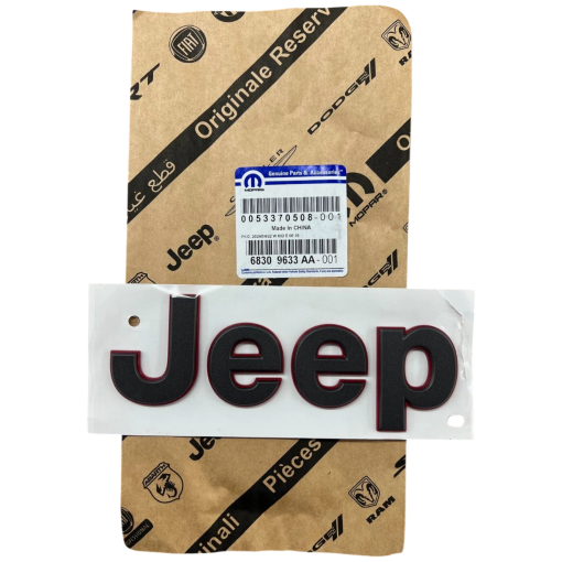 FENDER BADGE EMBLEM GRAY W/RED OUTLINE 18-2025 JEEP WRANGLER GLADIATOR OEM MOPAR
