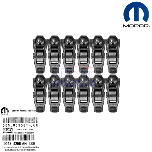 ROCKER ARMS for 11-24 JEEP DODGE CHRYSLER 3.6L PENTASTAR 12PC MOPAR OE 5184296AH