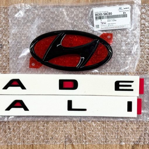 GENUINE BLACK REAR EMBLEM SET NIGHT EDITION for 2019-2025 HYUNDAI PALLISADE OEM