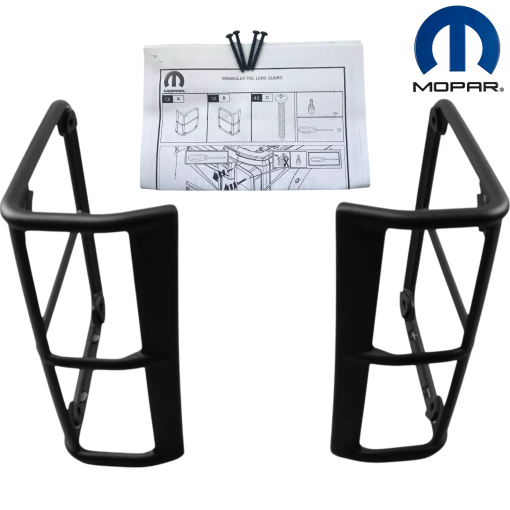 MOPAR 2007-2018 Jeep Wrangler JK MODEL Satin Black Taillamp Guards OEM NEW