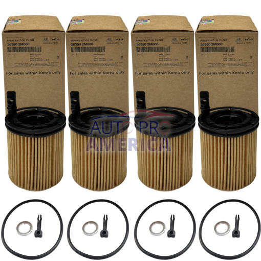 GENUINE OEM Oil Filters for 2020-2025 Hyundai Kia Vehicles 1.6L 263502M000 4pcs