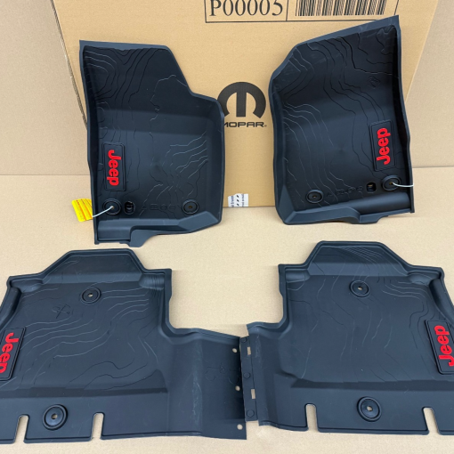 2021-2026 Jeep Wrangler 4-DOOR All Weather Slush Floor Mats Front/Rear OEM MOPAR