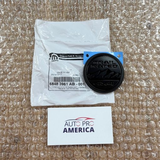 TRAIL RATED EMBLEM BLACK for 2020-2026 WRANGLER & GLADIATOR MOPAR OEM 68483961AB