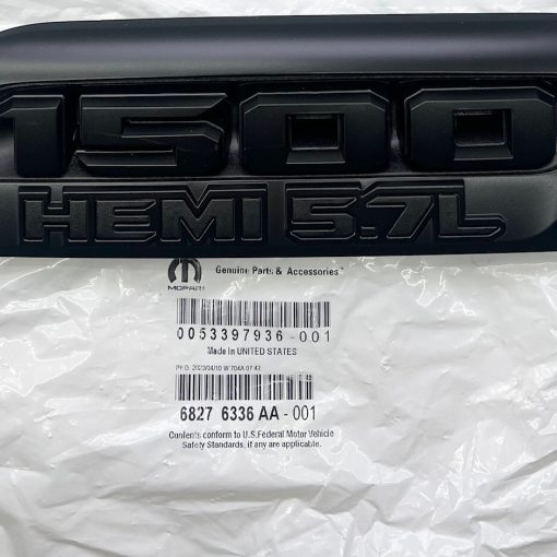 RAM 1500 Black Hemi 5.7L Emblem Badge for 19-2024 RH PASSENGER Hood MOPAR OEM