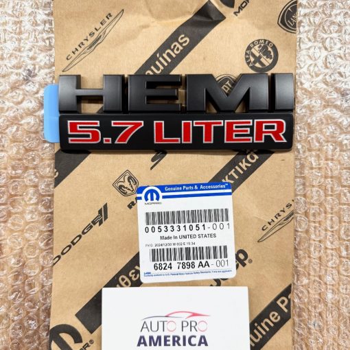 5.7L HEMI EMBLEM 2015-2024 RAM 1500 2500 3500 4500 5500 BLACK&RED OEM MOPAR NEW