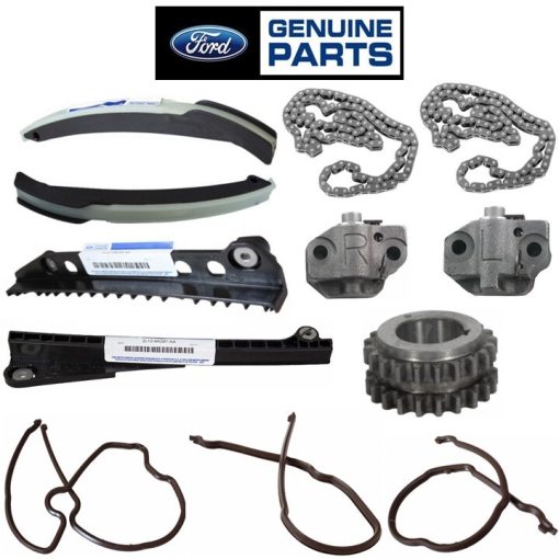 Ford Timing Chain Kit w Cast Iron Tensioner Guides Gear & Gaskets 5.4L OEM