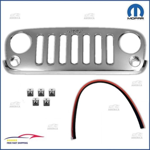 NEW Genuine OEM MOPAR 2007-2017 Jeep Wrangler Front Chrome Grille 82210558AD