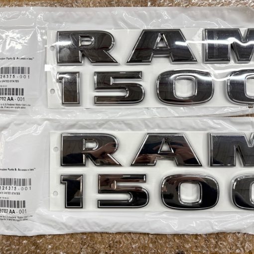 CHROME RAM 1500 EMBLEM SET FRONT DOOR 2012-2019 DODGE RAM OEM MOPAR 68149702AA