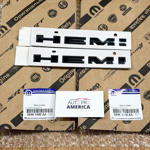 HEMI EMBLEMS BLACK 2020-2026 DODGE DURANGO RIGHT & LEFT MOPAR 68448480AA SET OEM