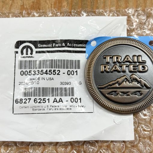 BRONZE TRAIL RATED 4x4 EMBLEM 2013-2018 JEEP WARNGLER OEM 68276251AA GENUINE NEW