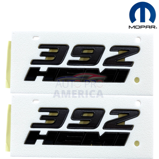BLACK "392 HEMI" Fender Emblems for Dodge Chrysler Mopar OEM 68216931AA 2pcs SET