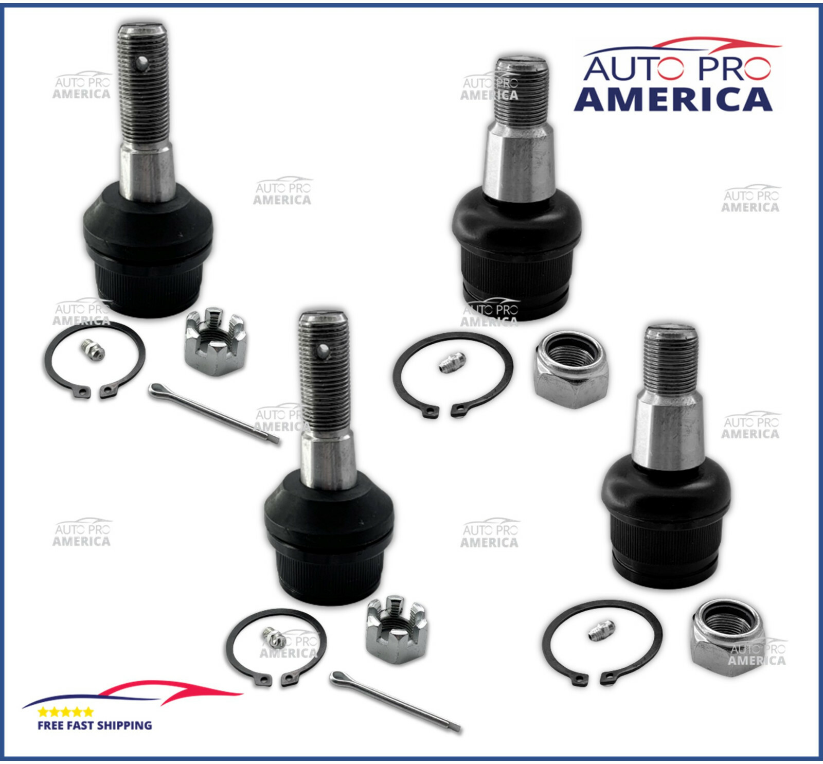 Front LH & RH Lower & Upper Ball Joint Kit for 1980-2022