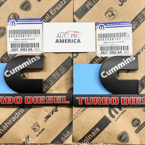 EMBLEM BADGES 2013-2026 DODGE RAM 2500 3500 "CUMMINS TURBO DIESEL" SET OEM MOPAR