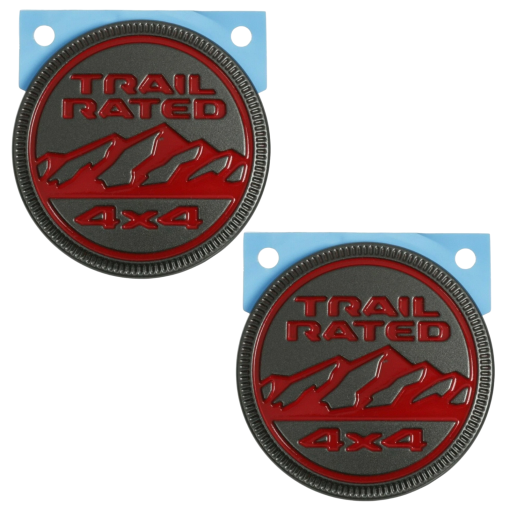 RED TRAIL RATED 4X4 FENDER EMBLEM BADGES WRANGLER GLADIATOR 2018-2026 OEM MOPAR