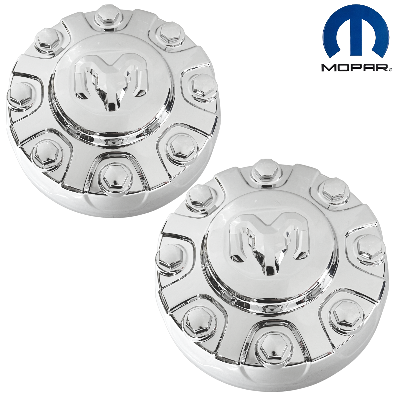 19-26 RAM 2500 3500 CHROME HUB CAPS 18" WHEELS 6PG02SZ0AC SET OEM