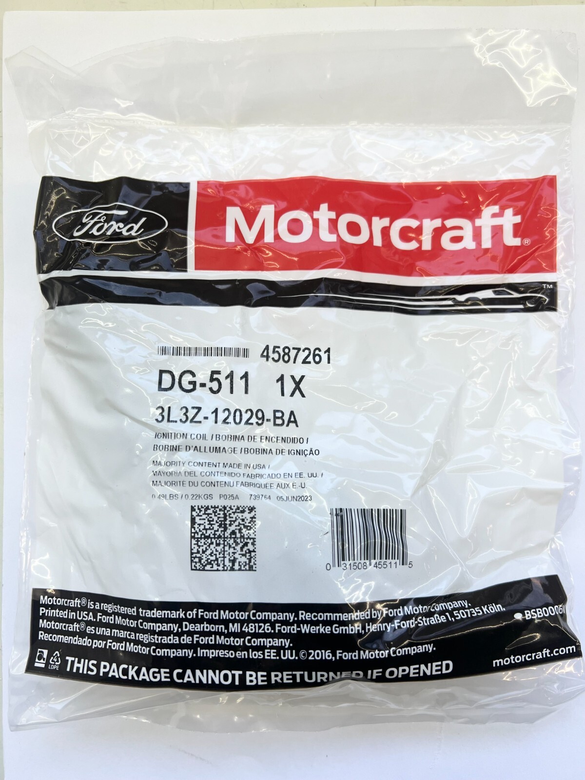 (8) NEW Genuine OEM Ford Motorcraft 04-2008 Ignition Coil DG511 4.6L 5.4L