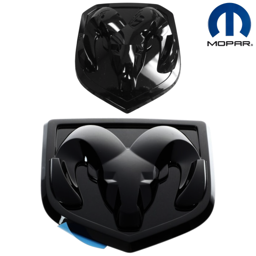 NEW MOPAR SET 13-24 RAM 1500 13-18 2500 3500 FRONT&REAR RAM BADGE EMBLEM BLACK