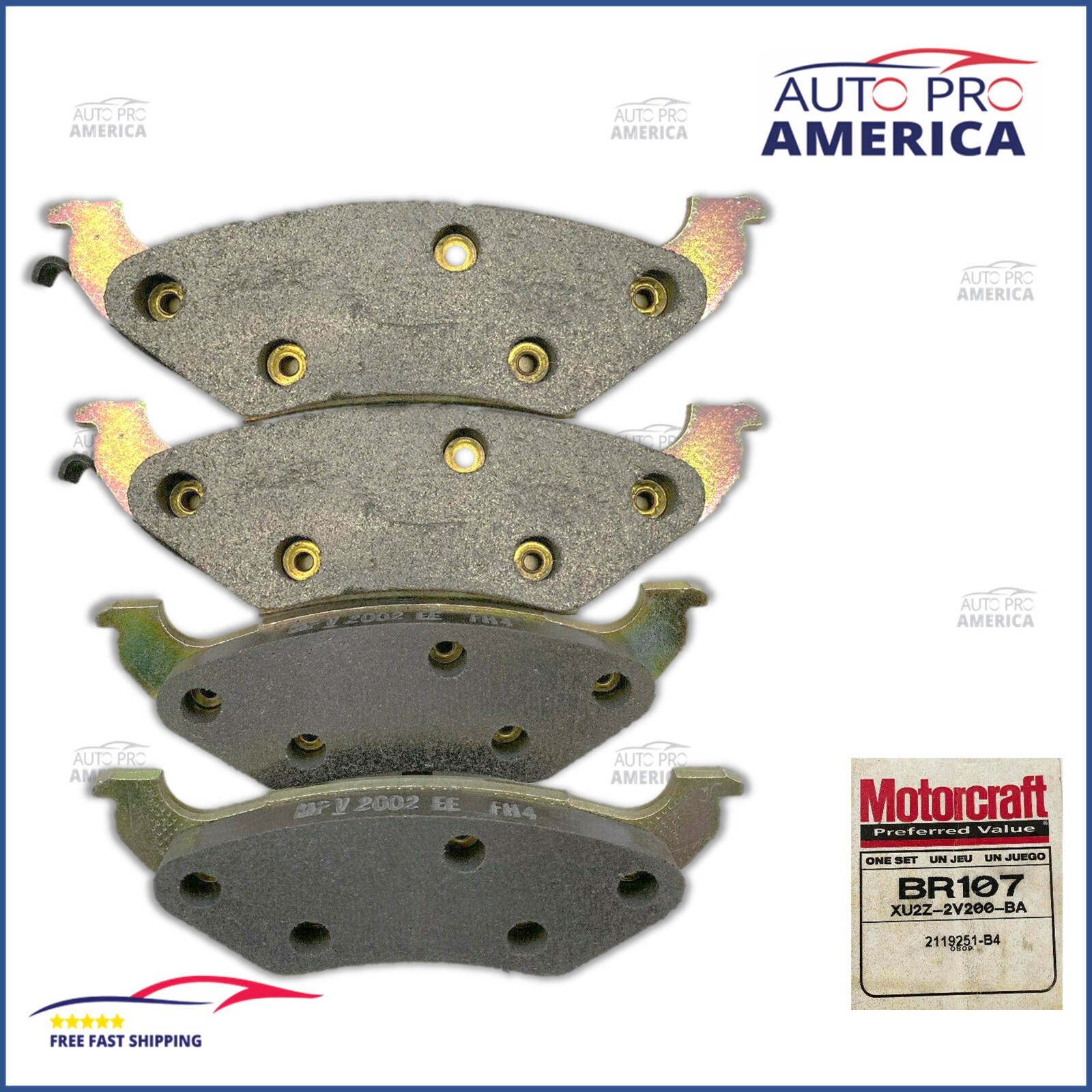 Riveted Brake Pads for 1990-1995 Ford Crown Victoria Mercury Grand Marquis OEM