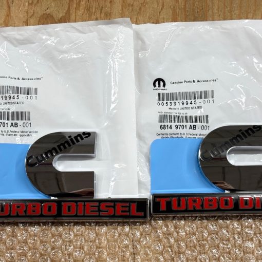 Cummins Turbo Diesel Emblem LH & RH SET for Ram 2500 3500 OEM MOPAR 68149701AB